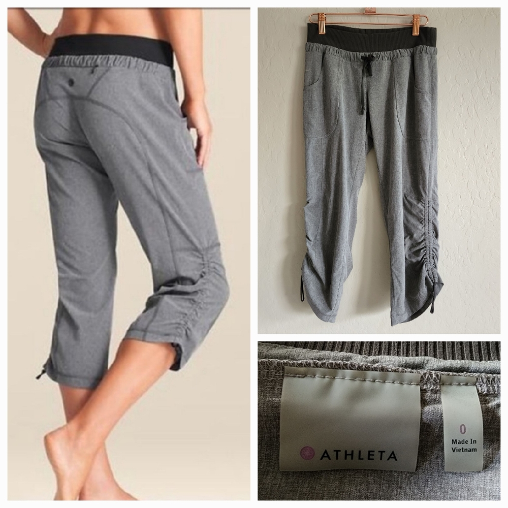 Athleta Allegro Ruched Crop Pants Size 0